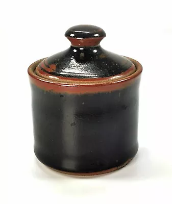 Buy Vintage Studio Pottery Tenmoku & Oxide Glazed Lidded Pot Impressed Stamps • 28£
