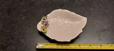 Buy A Vintage Adderley Fine Bone Chine Leaf Shaped Dish Floral Pattern In Light Pink • 2.99£