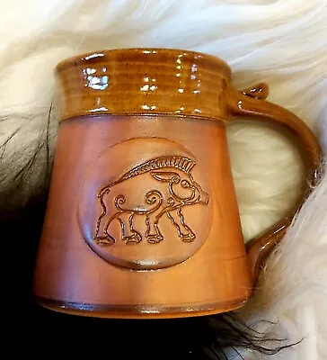 Buy Viking Wild Boar Tankard 20oz Handmade Medieval Ceramic Pottery Mug Cup • 19.99£