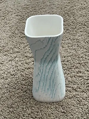 Buy Vintage Shawnee USA  Art Pottery Vase #1210 White Blue Fairywood 10 1/4  • 19.10£