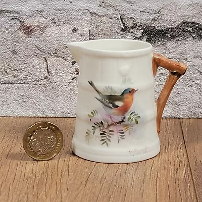 Buy Royal Worcester Small Barrell Jug / Pitcher With Painted Chaffinch By W.POWELL • 74.99£