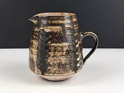 Buy Vintage Briglin Studio Pottery Vase, Brown Beige Orange Fern Pattern, 1960s • 24£