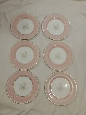 Buy Set Of Six Paragon Porcelain Pink Bell Par71 Pattern Plate 2633 • 24.95£