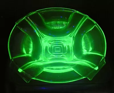 Buy Walther & Söhne Sigrid Green Art Deco Uranium Depression Glass Bowl (Mar) • 19.99£