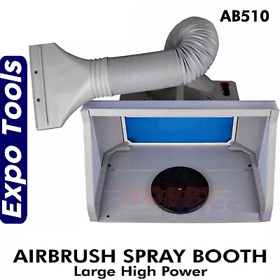 Buy Airbrush SPRAY BOOTH High Power Large Portable W. Built In LED Light Expo AB510 • 199.95£