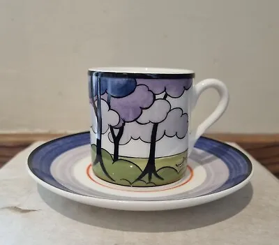 Buy Wedgwood Ltd Edition Clarice Cliff Blue Firs Coffee Can And Saucer Cafe Chic  • 14.99£