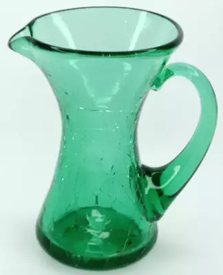Buy Rainbow Crackle Glass Green Pitcher 1960s Art Glass Home Decor • 21.73£
