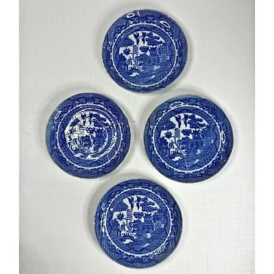 Buy 4 Blue Willow Childs Plates Made Japan Transferware Vintage Asian 4” • 17.25£