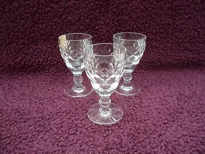 Buy Three Royal Doulton Crystal Cut Glass Georgian Liqueur Glasses, Excellent. • 9.99£