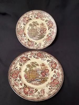 Buy 2 Vintage ROYAL STAFFORDSHIRE Clarice Cliff TONQUIN Dinnerware 11  DINNER PLATES • 51£