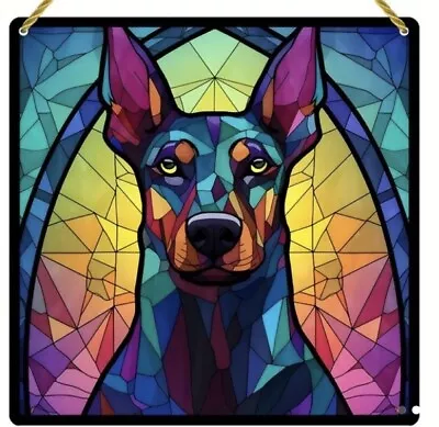 Buy LARGE Doberman Dog Lover Suncatcher Gift Birthday Present Window Stained Glass • 11.50£