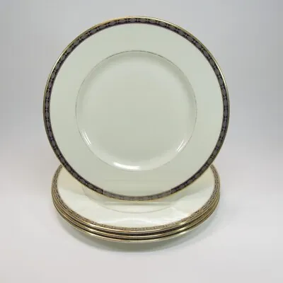 Buy Minton St James 20cm Plates X4 Blue/Gold Border Bone China Tableware [Lot B] • 22.50£