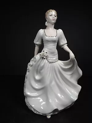 Buy Coalport Bone China Figurine By John Bromley - Unnamed Lady White Dress • 24.99£