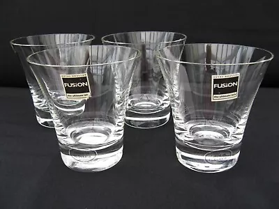 Buy 4 Royal Doulton Glasses  Fusion  Tumblers Crystal Made In Slovakia Whisky Brandy • 45£