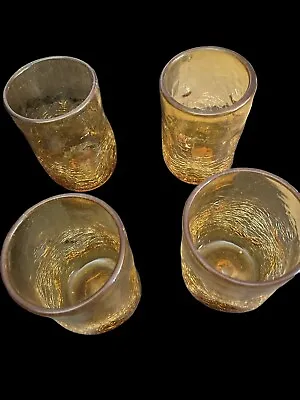 Buy Vintage Blenko Pinched Dimpled & Crackled 5 Inch Drinking Glasses • 75.87£