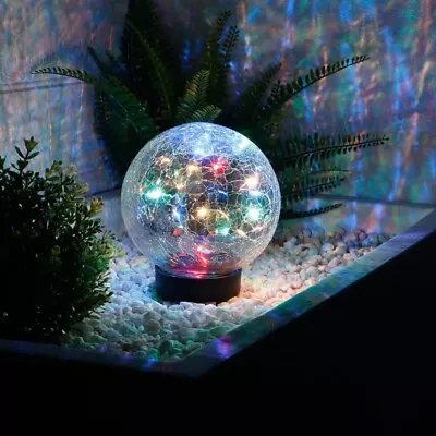Buy Solar Powered Crackle Ball Multi-Coloured LED Energy Efficient No Running Costs • 12.99£