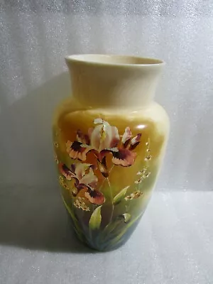 Buy Vintage Antique Stunning  Large Milk Glass Vase With Handpainted Flowers  • 49.97£