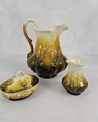 Buy Bretby Pottery Set Incl. Soap Dish,  Water Jug And Small Vase -  Nr 1171 • 35£