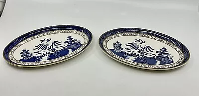 Buy Pair Booths Old Willow Oval Dishes Sh 24 • 17.99£