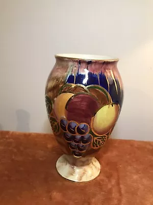 Buy A Vintage Old Courtware Pink Mix Lustre Vase Fruit Design • 17.99£