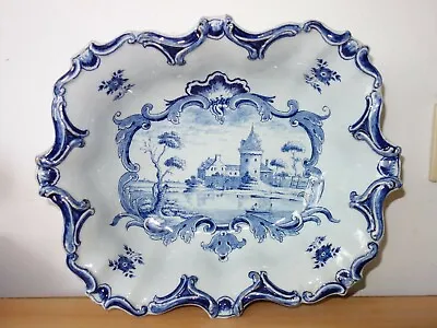 Buy Antique Museum Quality 1760' Delft Ceramic Pottery Cabinet Bowl Old Dutch Castle • 1,185.44£