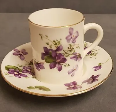 Buy  Pretty Hammersley Violets Coffee Can And Saucer. • 15£