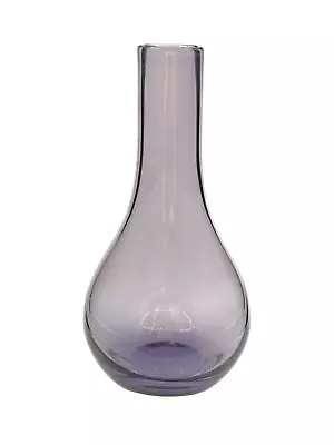 Buy Hand Blown Art Glass Poland Light Amethyst Purple 8.5  Bulb Bud Vase • 21.21£