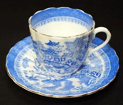Buy Antique Copeland Spode Blue & White Mandrin Willow Pattern Cup & Saucer Set • 17.32£