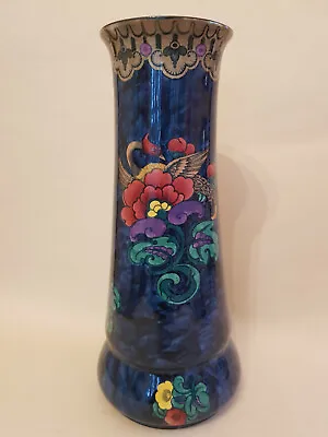Buy Art Deco Losol Ware Blue 'Magnolia' Keeling & Co Burslem Hand Painted Large Vase • 99£