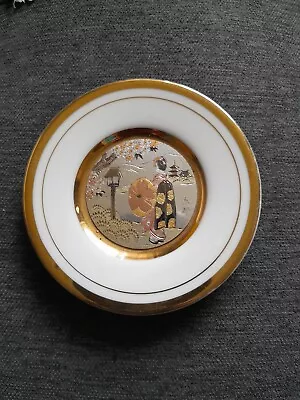Buy The Art Of Chokin 24kt Gold Edged Mini Plate Geisha 4” Made In Japan • 3.50£