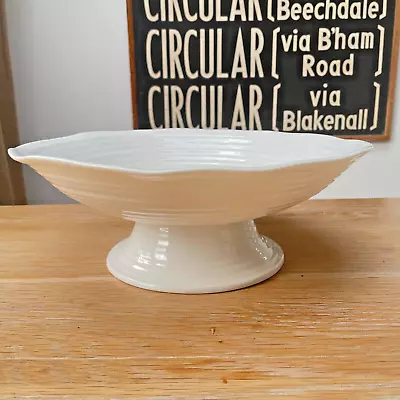 Buy Sophie Conran Portmeirion White Ribbed Large 12.5  Comport Footed Bowl Dish VGC • 49.99£