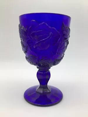 Buy Madonna Inn Wild Rose Cobalt Blue Wine Goblet 5 Inch • 38.42£
