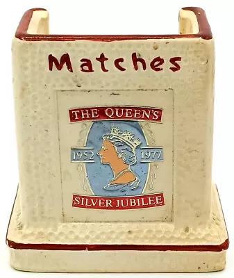 Buy Vintage Manor Ware Matchbox Holder Queen Elizabeth 2 Silver Jubilee Dated 1976 • 9.99£