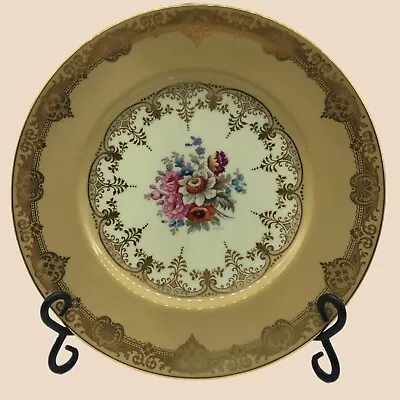 Buy Cauldon China England Ornate Porcelain Gold 10.5  Plate Artist Signed Vintage 40 • 45.30£