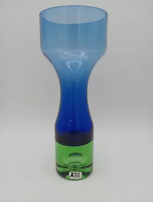 Buy Aseda Bo Borgstrom Swedish Blue & Green Glass Vase Mid Century Modern Vtg 60s • 52.70£