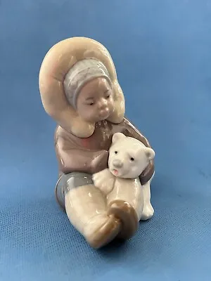 Buy LLadro 1195 Eskimo Girl Holding A Baby Polar Bear • 38£