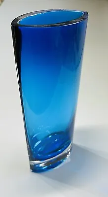 Buy Jozefina Krosno Tear Drop Vase Kingfisher Blue Polish Art Glass 25cm High • 27.50£