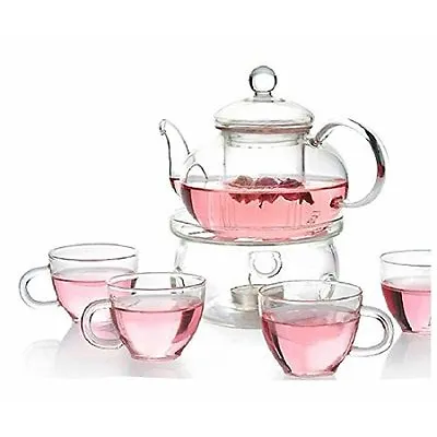 Buy Teaset Glass Filtering Tea Maker Teapot With A Warmer And Cups GP2 • 44.35£