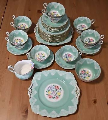 Buy Foley English Hand Painted Floral Bone China 40 Piece Tea Set Superb Condition • 100£