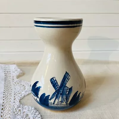 Buy Vintage Delft Style Dutch Ceramic Bulb Vase. Handpainted • 16£