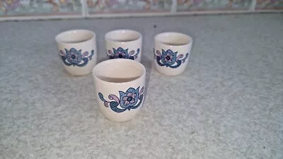 Buy Set Of 4 New Devon Pottery Newton Abbey Egg Cups Retro Design • 11.99£