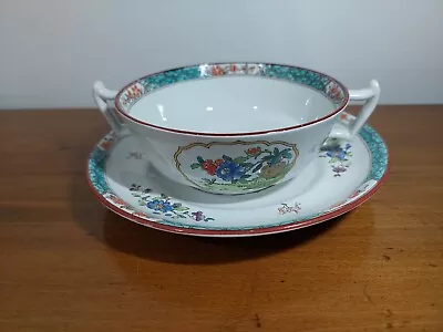 Buy QUALITY ANTIQUE COPELAND SPODE TWO HANDED SOUP BOWL & PLATE - PATTERN No 2675 • 15£