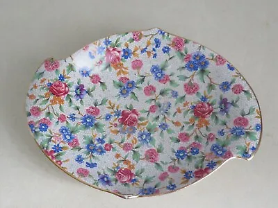 Buy Royal Winton Grimwades  Pink& Blue Flowery Pattern Gold Rim, Trinket Dish • 6£