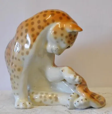 Buy Large USSR Lomonosov Porcelain Leopard Animal Figurine • 60£