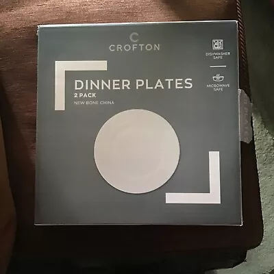 Buy Crofton 2 Dinner Plate Set Bone China  Birthday Christmas Kids Adults • 8£
