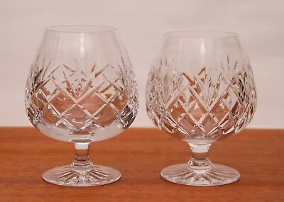 Buy Pair Of Large Heavy Cut Crystal Brandy Snifters Glasses • 32£