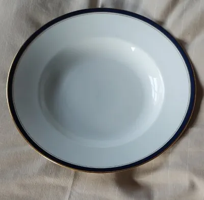 Buy CH.FIELD HAVILAND Limoges France Soup Bowl Royal Blue And Gold Rim • 18£
