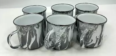 Buy Pottery Barn Airstream Marbled Enamel Set Of 6 Mugs • 126.78£