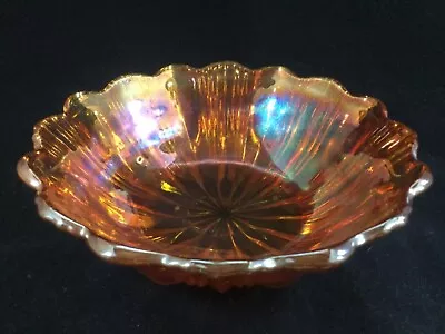 Buy Fenton Iridescent Carnival Glass Round Bowl - Ruffled Rim - Lovely Colour (FEN3) • 45£