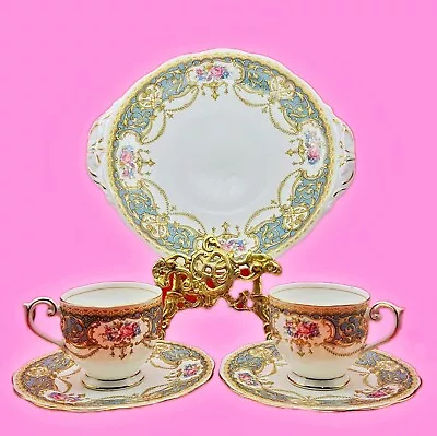 Buy Two Vintage Sets Of Queen Anne Regency Bone China Duos And A Cake Plate • 40£